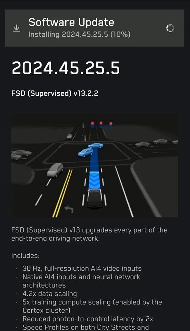 Tesla Cybertruck Holiday Update 2024 installing now w/ FSD 13.2.2! IMG_0617