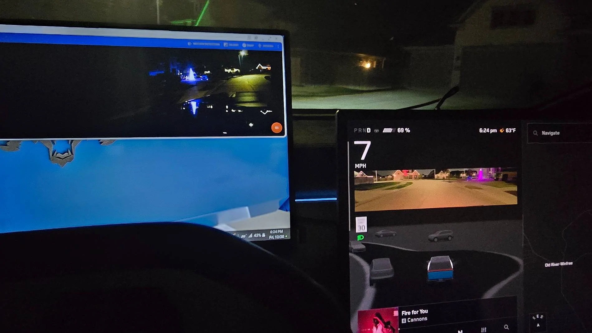 Tesla Cybertruck Tesla has impressive color low light cameras 20241220_182435