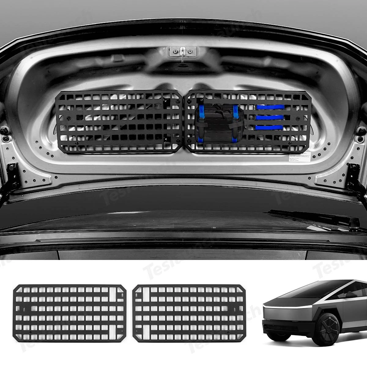 Tesla Cybertruck 👉 Maximize Storage with Frunk Molle Panel from Teslaunch! 🚀 1