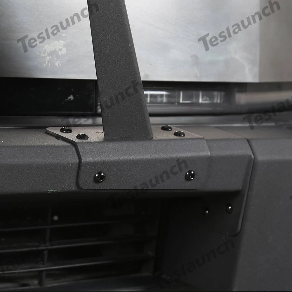 Tesla Cybertruck 🛡️ Heavy Duty Front Bumper with License Plate Frame for Cybertruck-No Drilling Required (Teslaunch) 1
