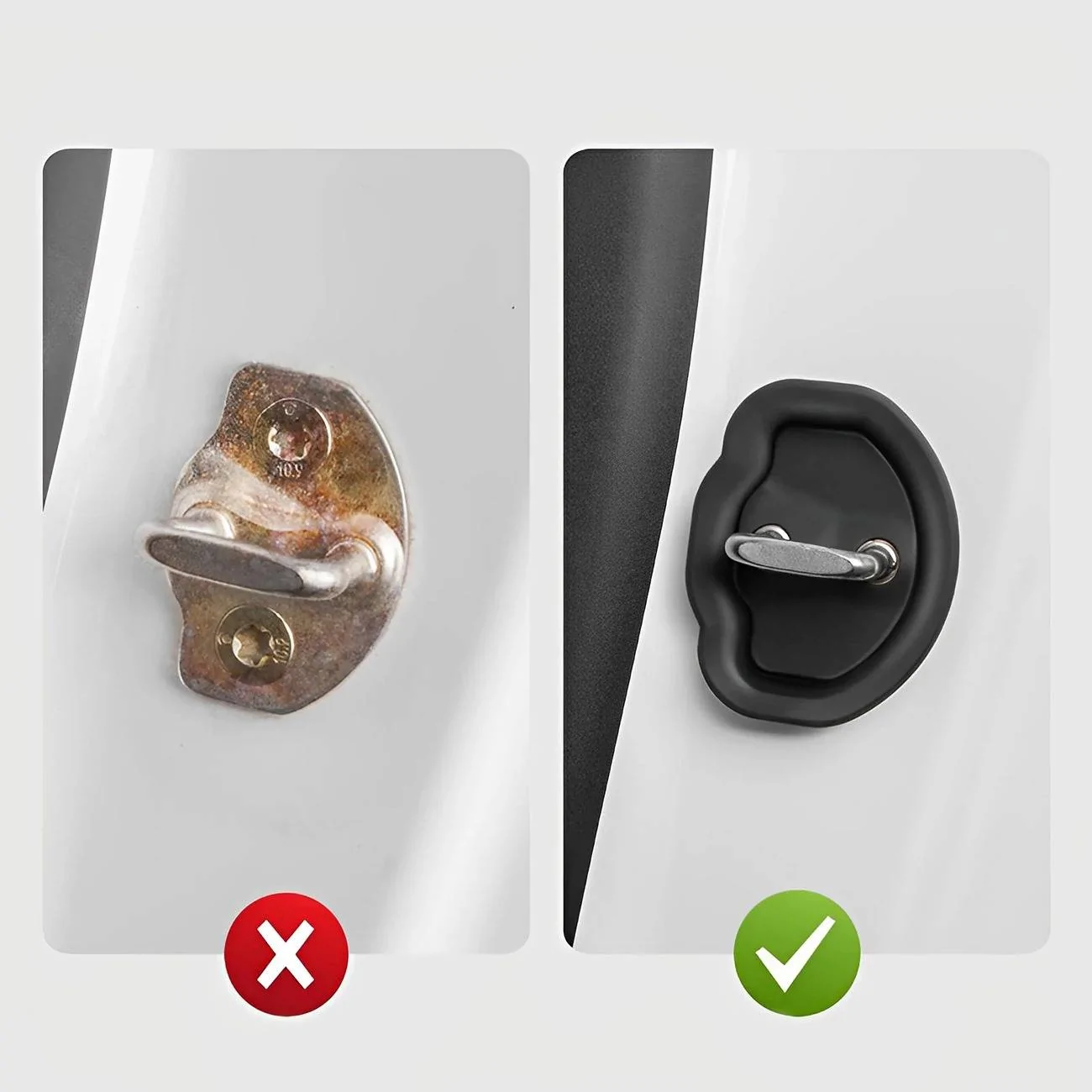 Tesla Cybertruck 🚪 Noise-Rattle Reduction Lock Covers by Teslaunch for Cybertruck 0001