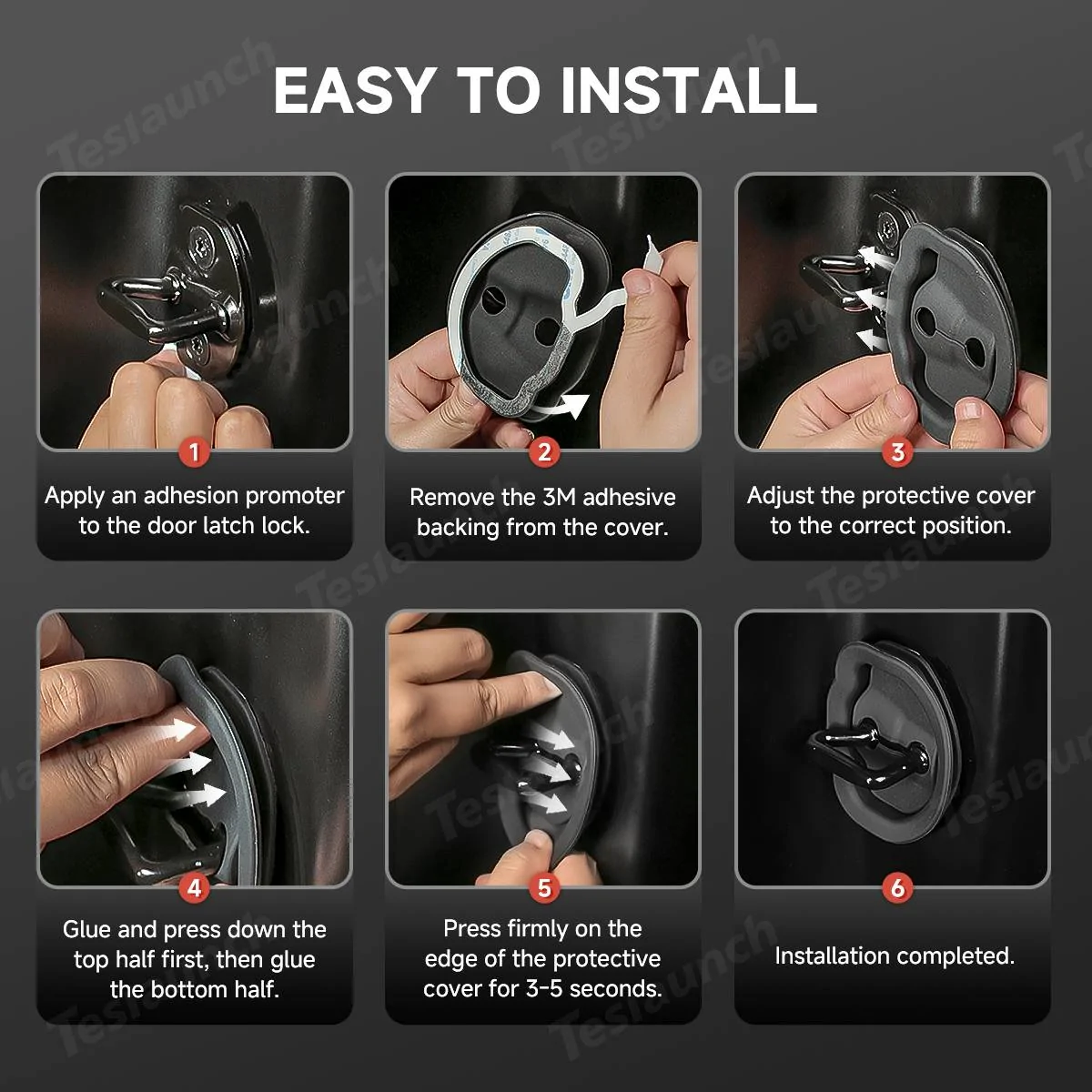 Tesla Cybertruck 🚪 Noise-Rattle Reduction Lock Covers by Teslaunch for Cybertruck 6