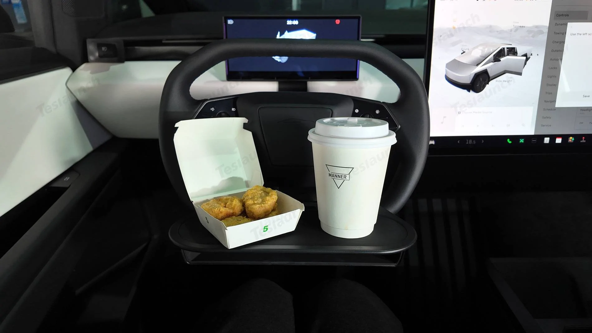 Tesla Cybertruck 🌤️ Steering wheel tray for Cybertruck by Teslaunch 03