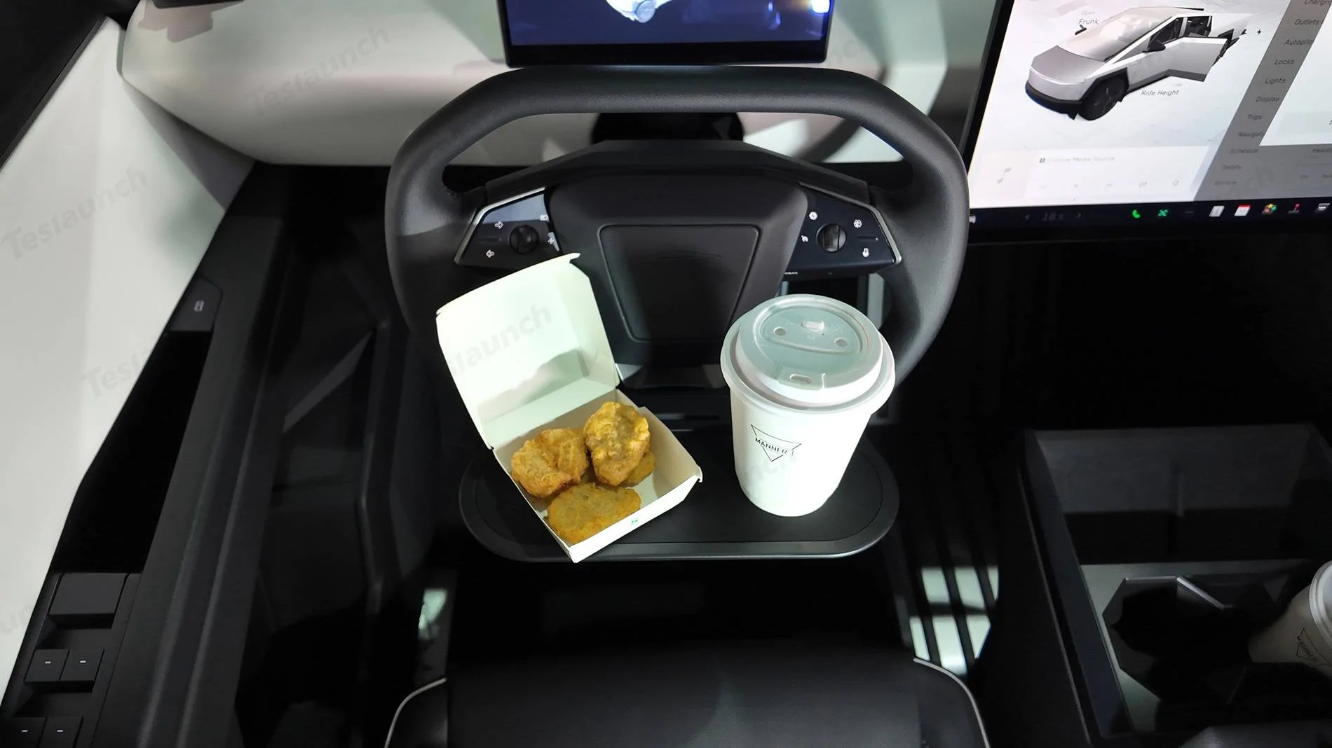 Tesla Cybertruck 🌤️ Steering wheel tray for Cybertruck by Teslaunch 02