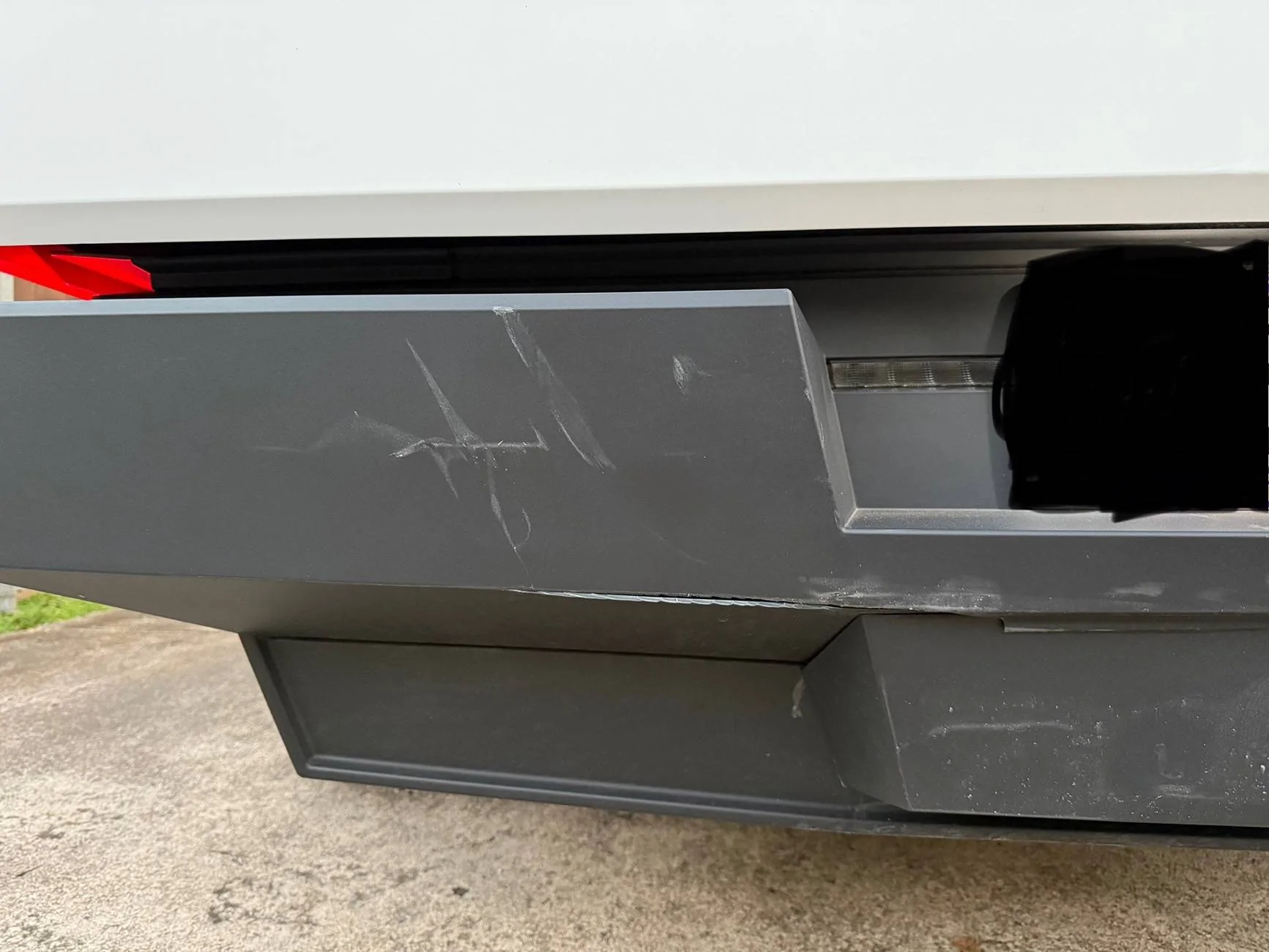 Tesla Cybertruck Rear-end collision. Distracted driver with phone in hand caught on video IMG_6228