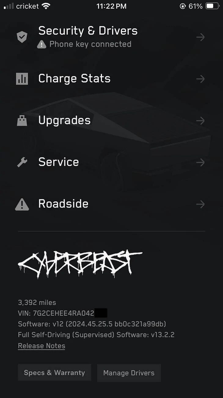Tesla Cybertruck Holiday Update 2024 installing now w/ FSD 13.2.2! IMG_7560