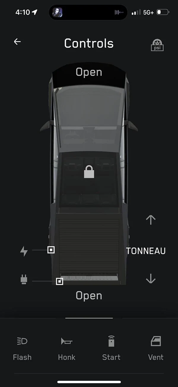 Tesla Cybertruck Open Doors Control now in Tesla app for Cybertruck with 2024.44.25.5 IMG_2507