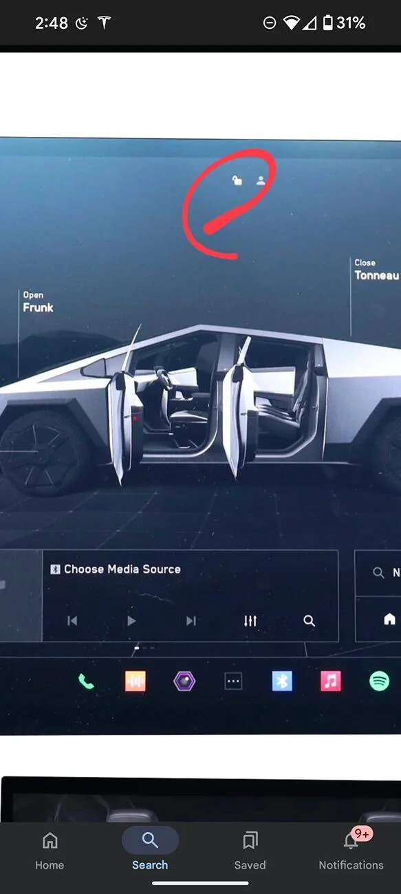 Tesla Cybertruck How do you lock the truck from inside? 1000012749
