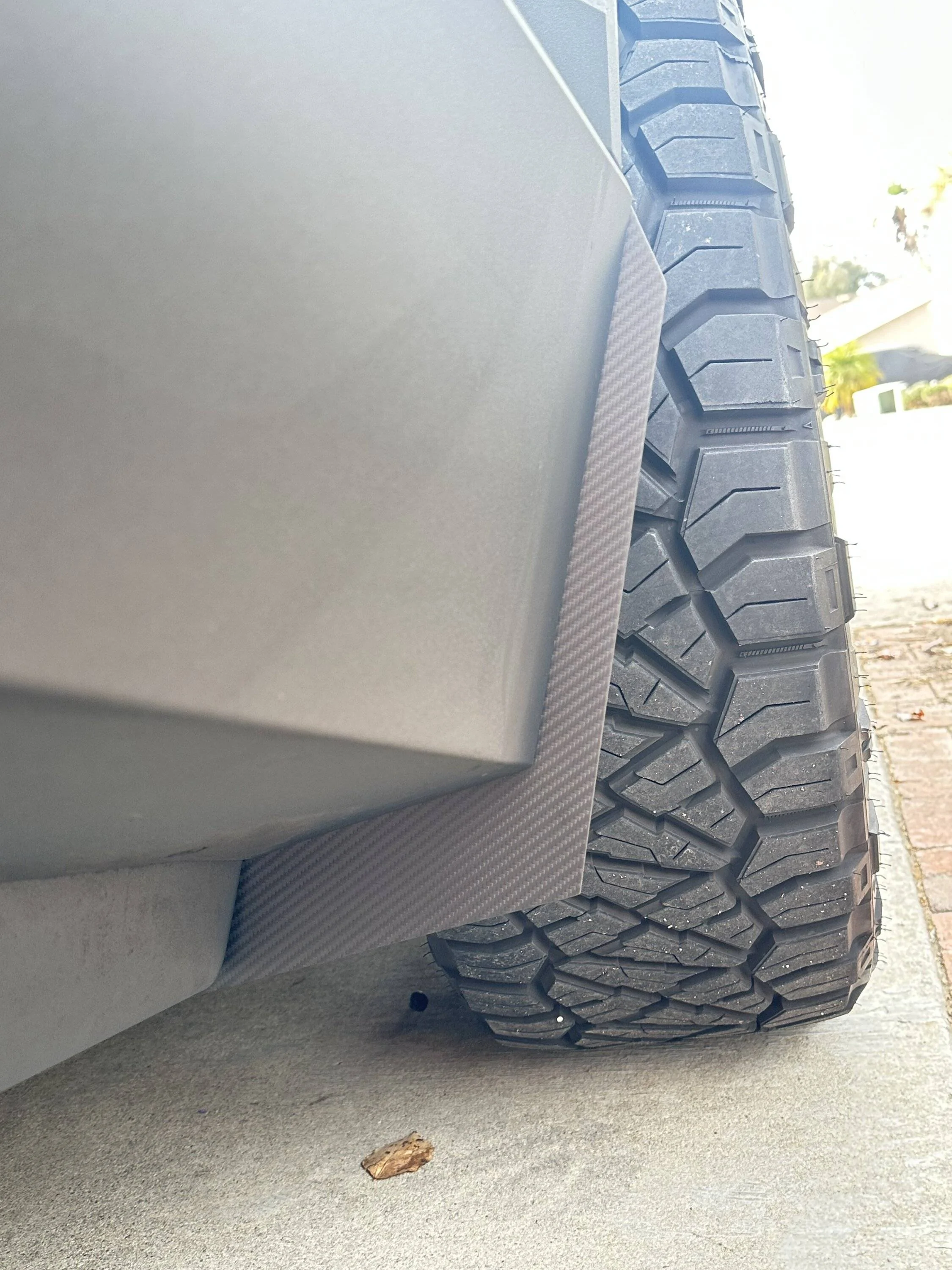 Tesla Cybertruck T-sport line Carbon Fiber mud flaps body pins IMG_1792