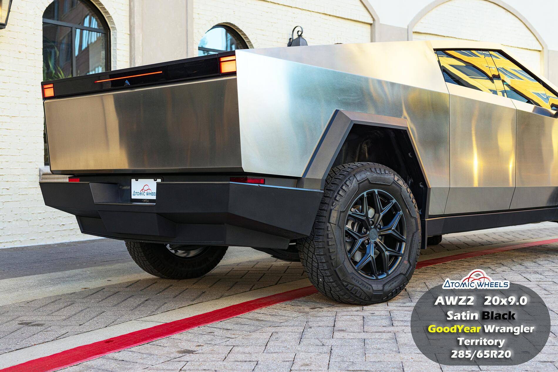 Tesla Cybertruck Fully Forged Atomic Wheels for Tesla Cybetruck AWZ220_CT_SatinBlack_Stamp_Site5