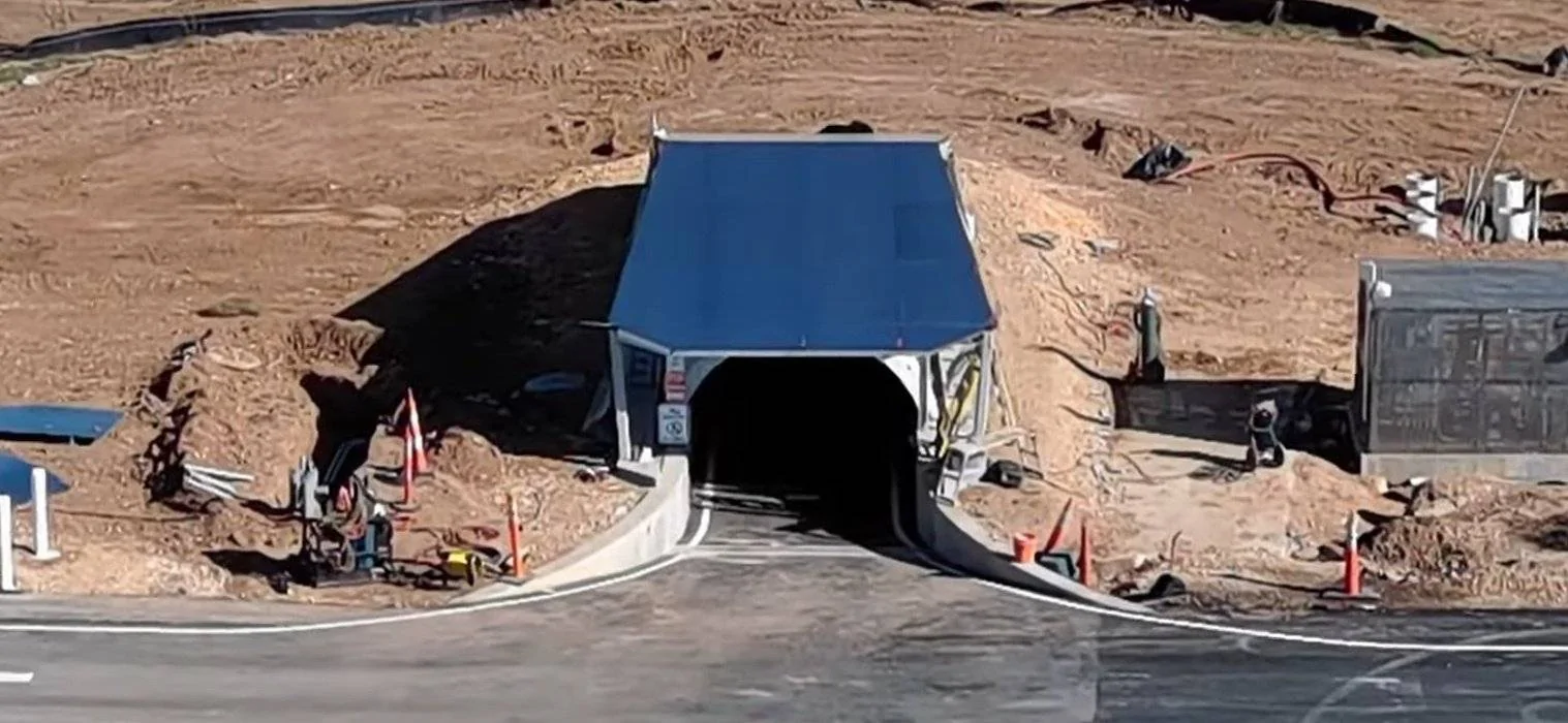 Tesla Cybertruck Birthing Tunnel (Cybertunnel) at Giga Texas gets steel exoskeleton Gf6sDrHWAAAidkR