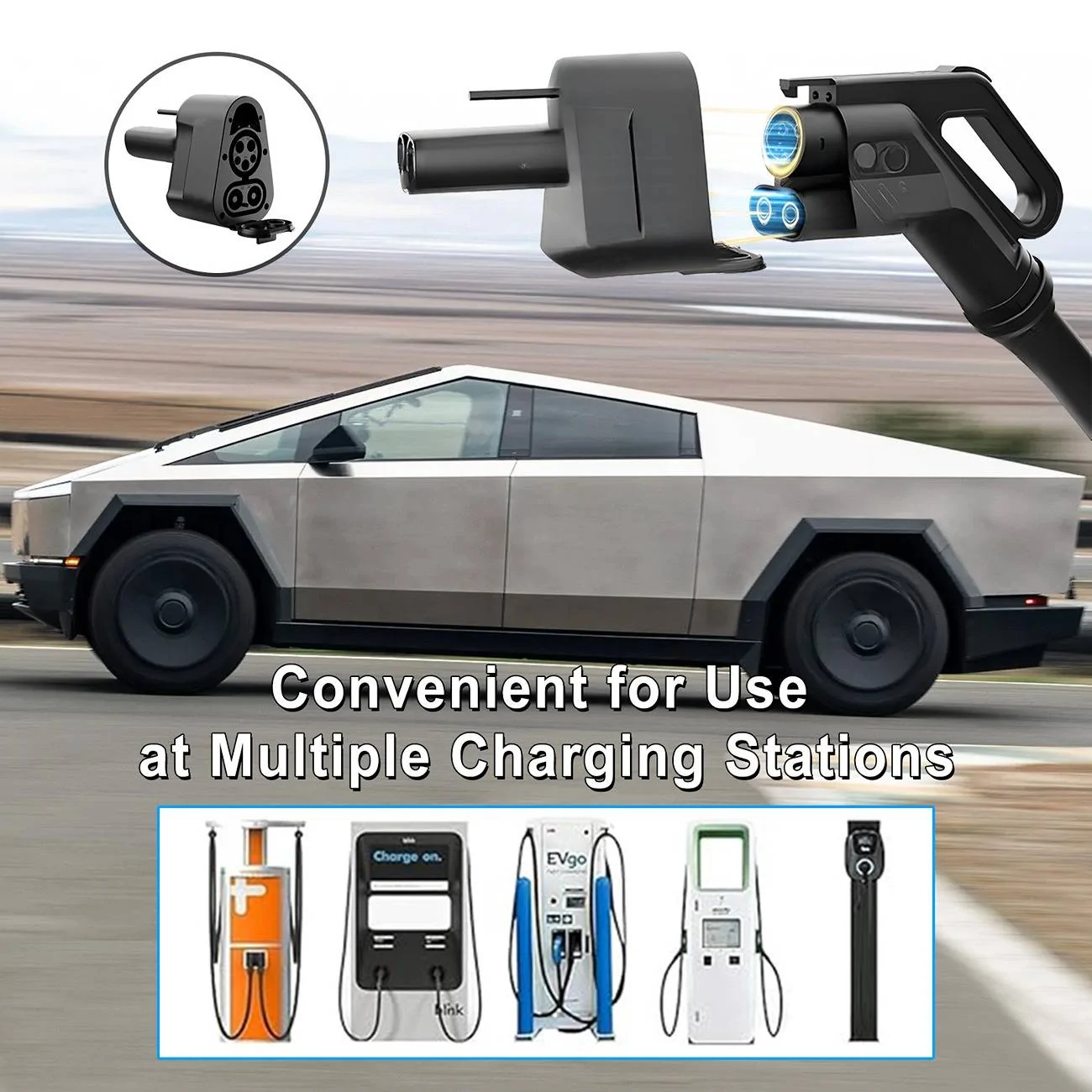 Tesla Cybertruck HANSSHOW CCS to Cybertruck and Tesla Adapter CCS1 x J1772 to Tesla Charger 250KW  1
