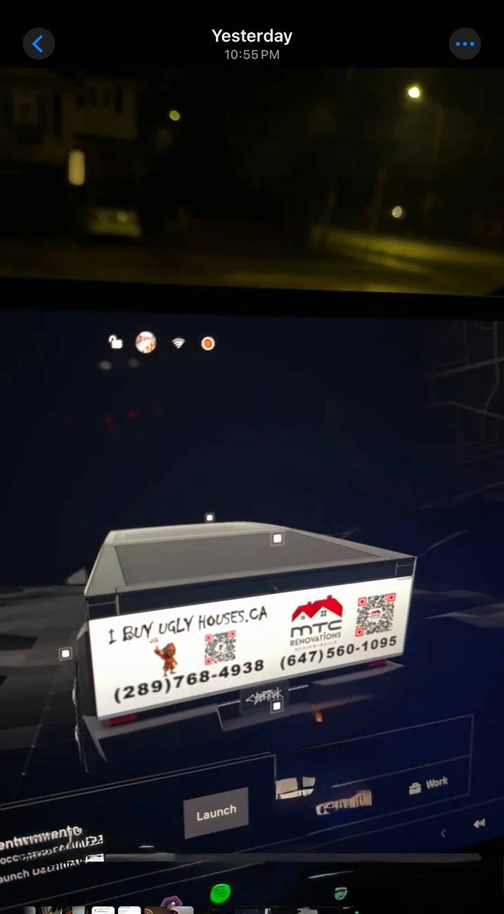 Tesla Cybertruck New Custom Wraps Images on Screen Feature Works Great! - Show Yours! IMG_0009