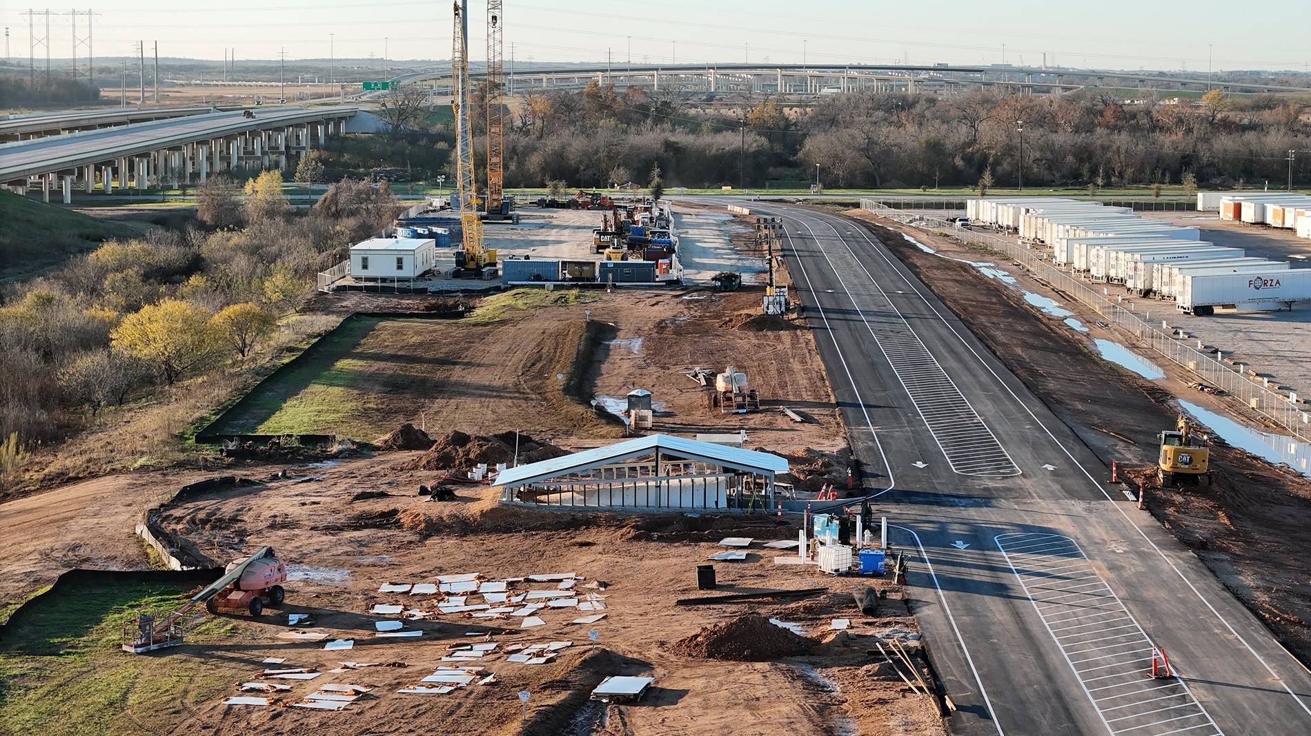 Tesla Cybertruck Birthing Tunnel (Cybertunnel) at Giga Texas gets steel exoskeleton ggd7vj0wiaaob_a-jpe