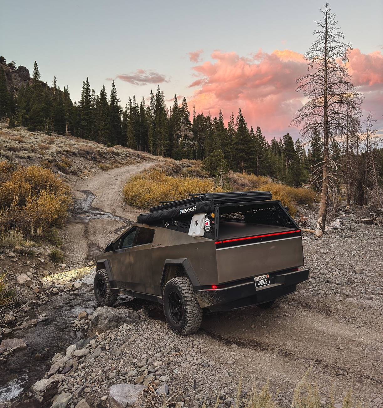 Tesla Cybertruck Volk Racing Forged TE37XT 18x9" +0 wheels w/ BFG HD Terrain T/A tires on Cybertruck IMG_3498