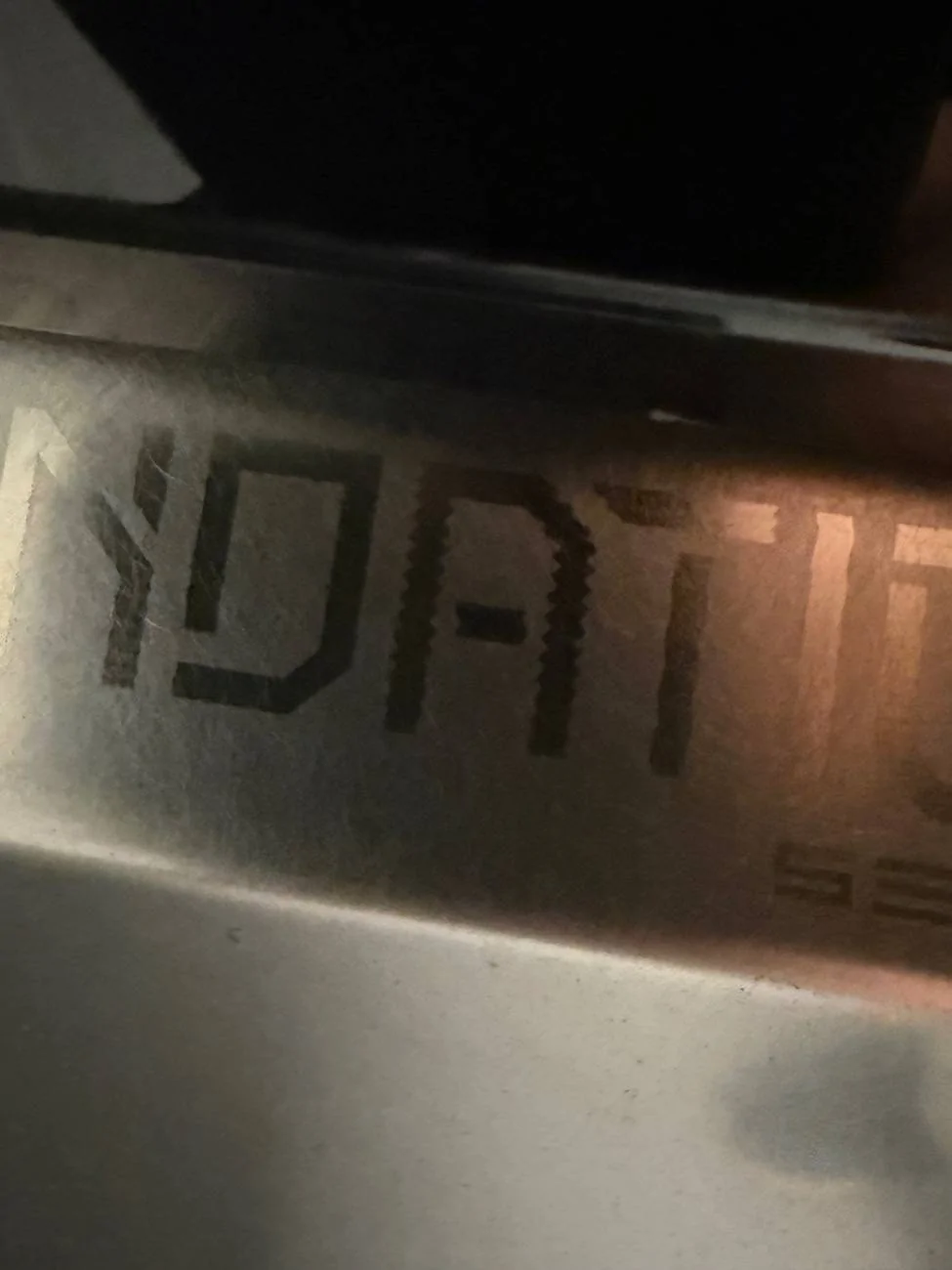 Tesla Cybertruck Anyone else’s Foundation Series laser etching look like this? IMG_3828