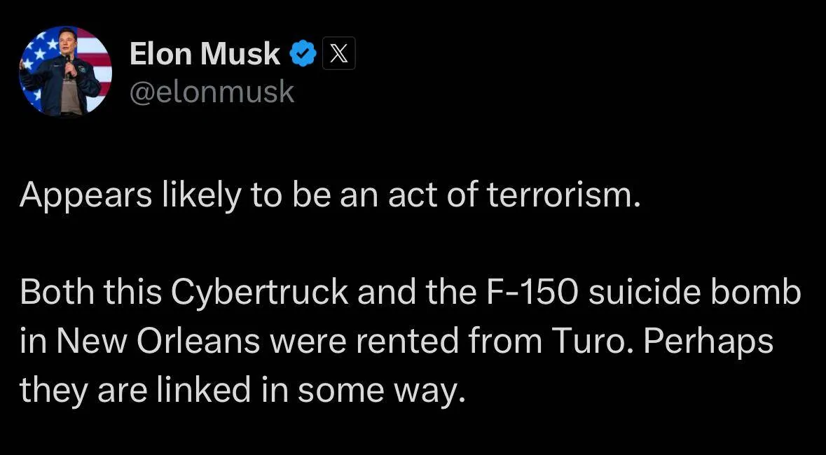 Tesla Cybertruck Cybertruck explosion in Las Vegas; terrorism investigation underway [ADMIN WARNING: NO POLITICS] Screenshot 2025-01-01 at 5.44.56 PM
