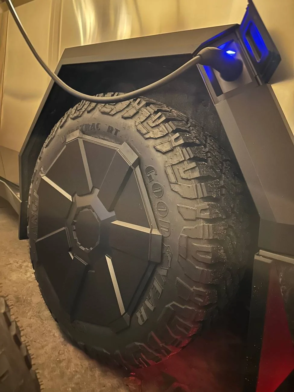Tesla Cybertruck Winter tire package - will aero wheel covers fit properly? IMG_1363