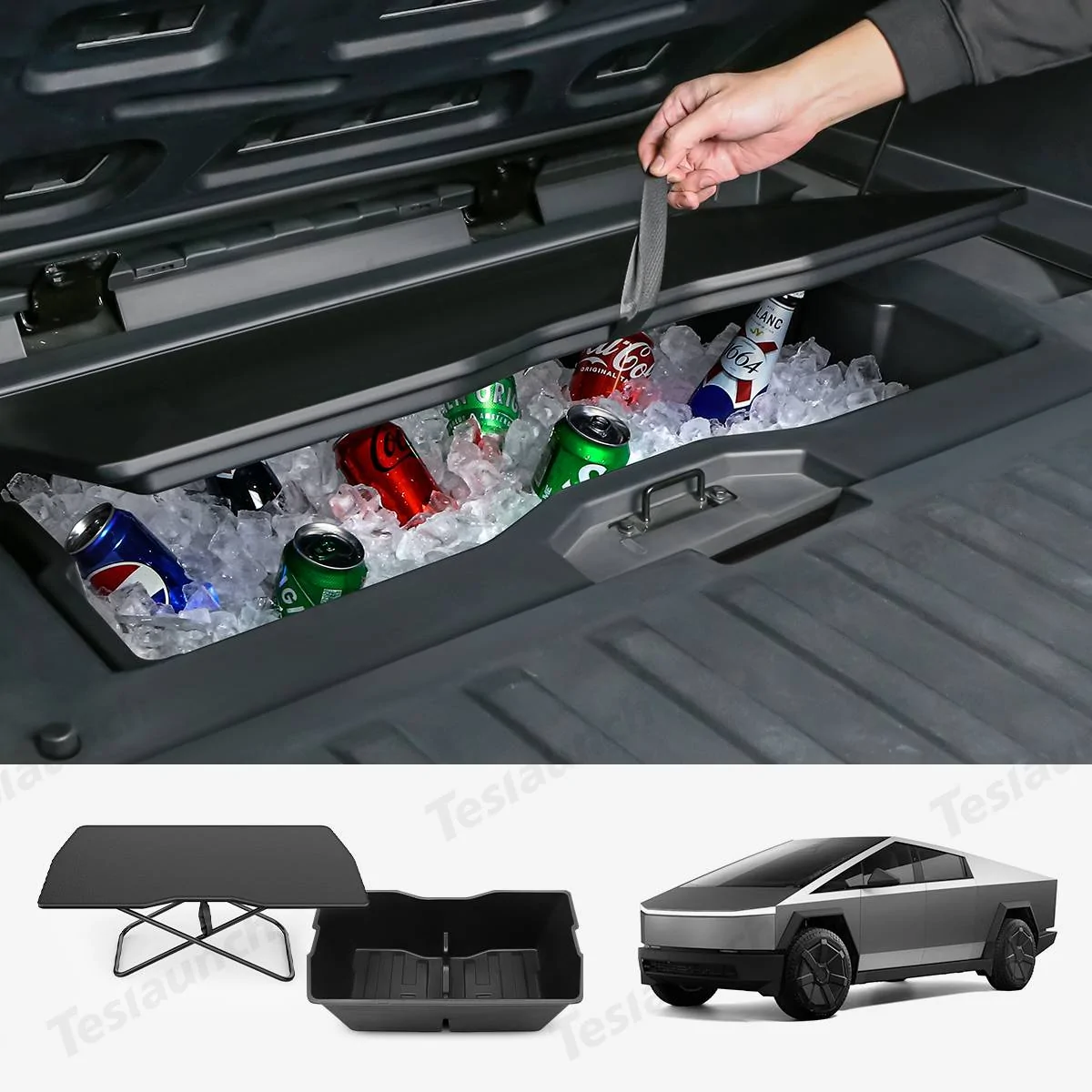 Tesla Cybertruck Maximize Your Cybertruck’s Utility: Storage Box + Camping Table Combo by Teslaunch! 🚚🏕️ 7