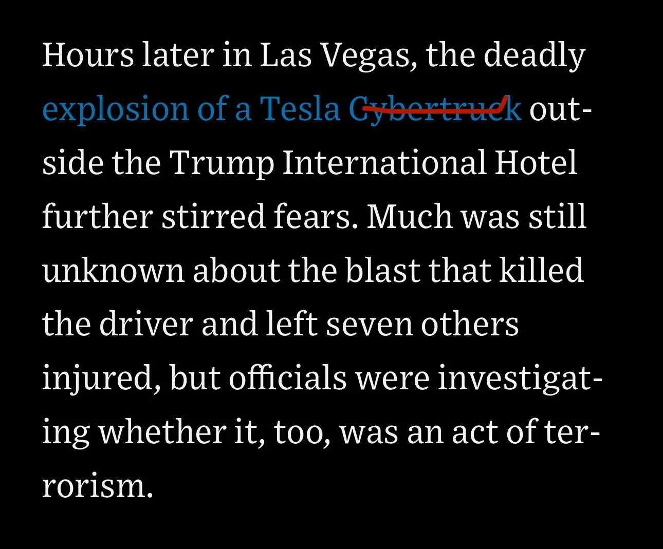Tesla Cybertruck Cybertruck explosion in Las Vegas; terrorism investigation underway [ADMIN WARNING: NO POLITICS] IMG_1269