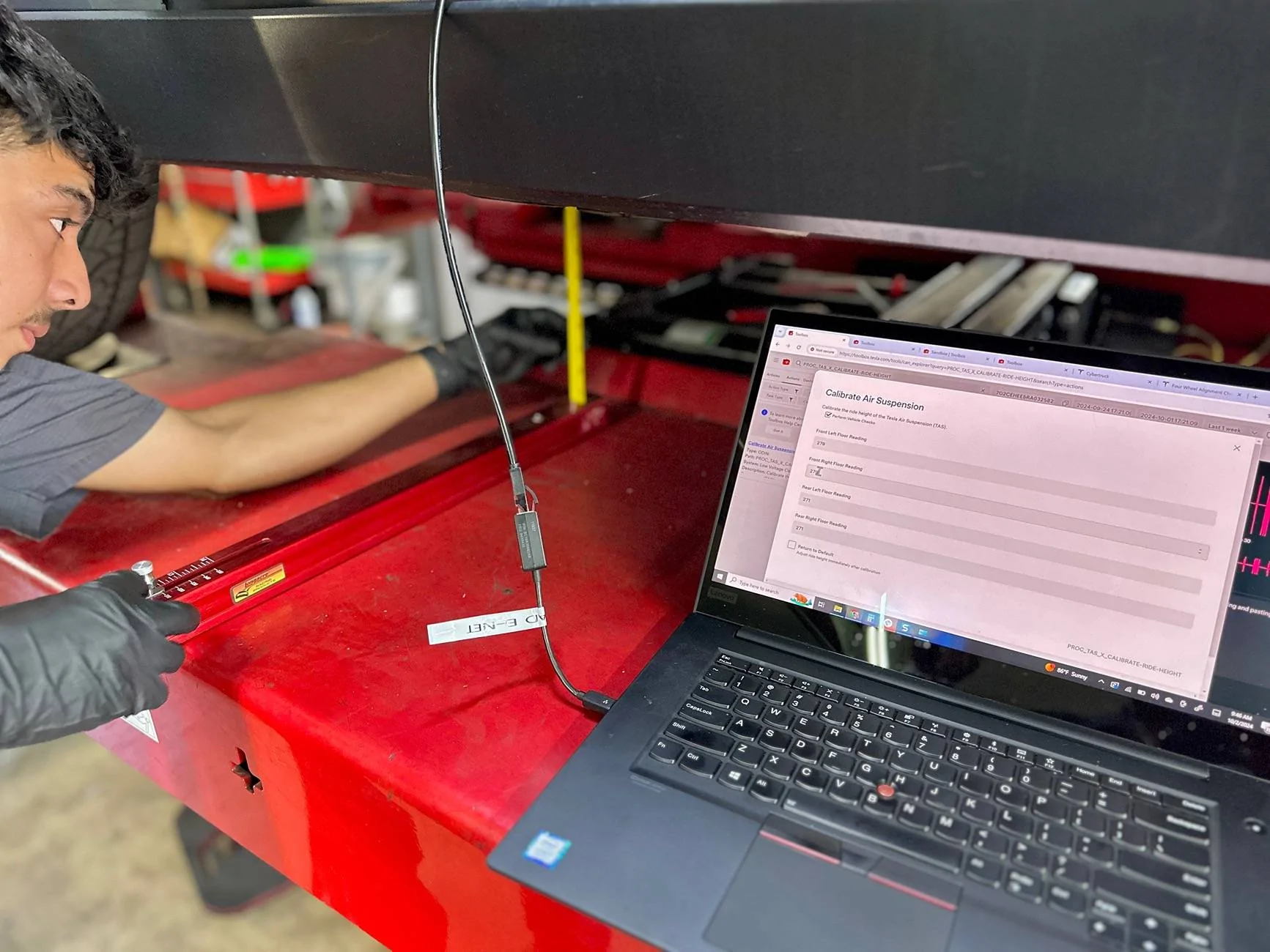 Tesla Cybertruck 6000 mile tire and alignment check IMG_5814