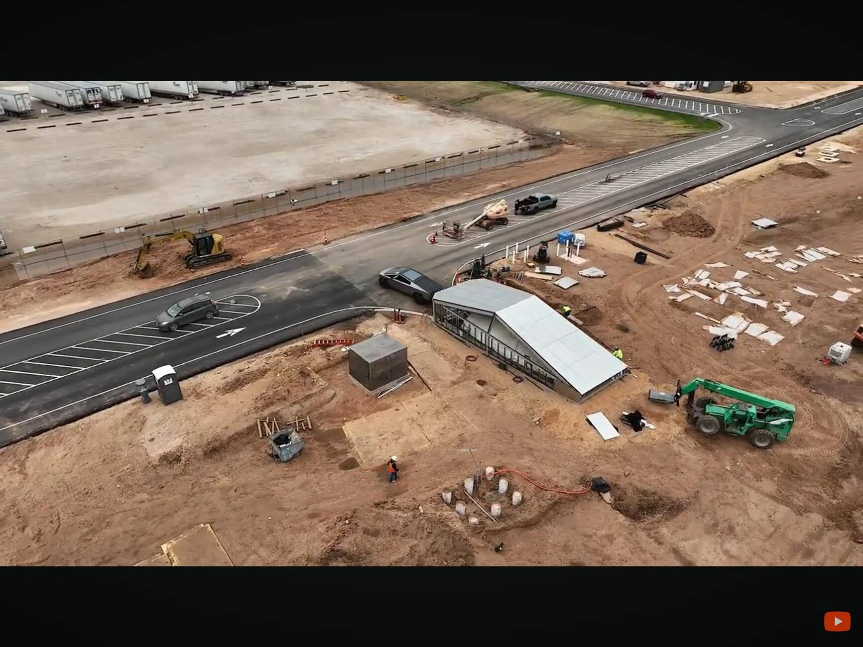 Tesla Cybertruck Birthing Tunnel (Cybertunnel) at Giga Texas gets steel exoskeleton IMG_2310