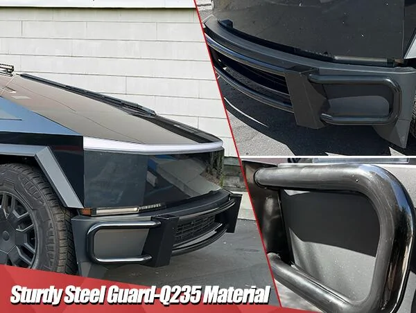 Tesla Cybertruck Front Bumper by EVBASE for Cybertruck-Does not interfere with FSD  1-1