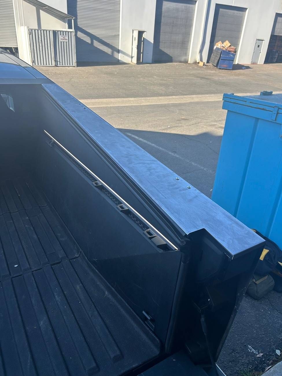 Tesla Cybertruck Stainless tailgate cap and sail panels IMG_5105