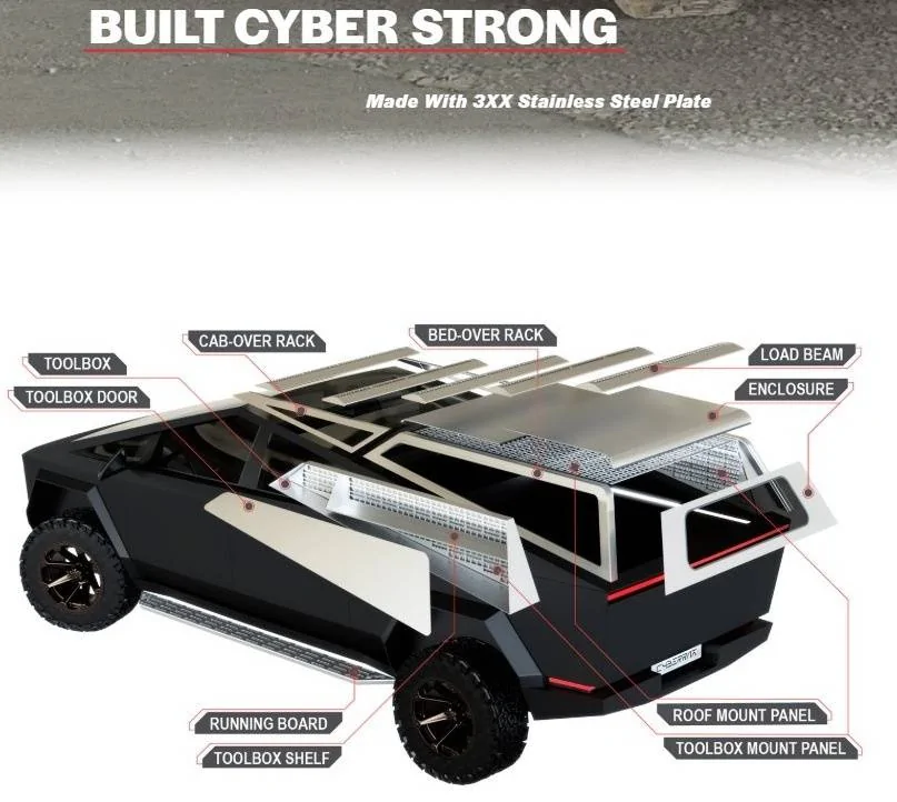 Tesla Cybertruck Anyone receive and install a CyberRak stainless rack yet? f2BYdxY