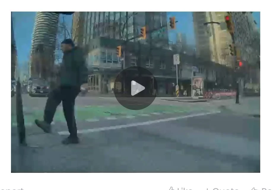 Tesla Cybertruck Guy walks into traffic while on his phone. Kicks my CB. SmartSelect_20250108_164425_Firefox