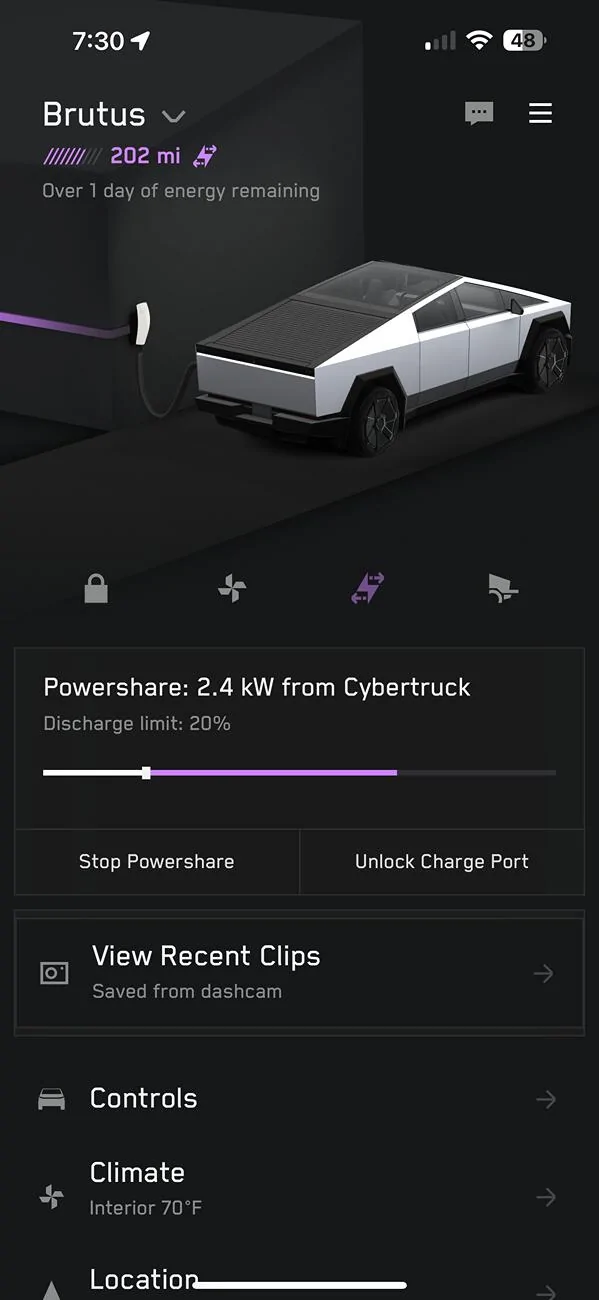 Tesla Cybertruck Powershare to the rescue after SoCal power outage (in wildfires) IMG_7736
