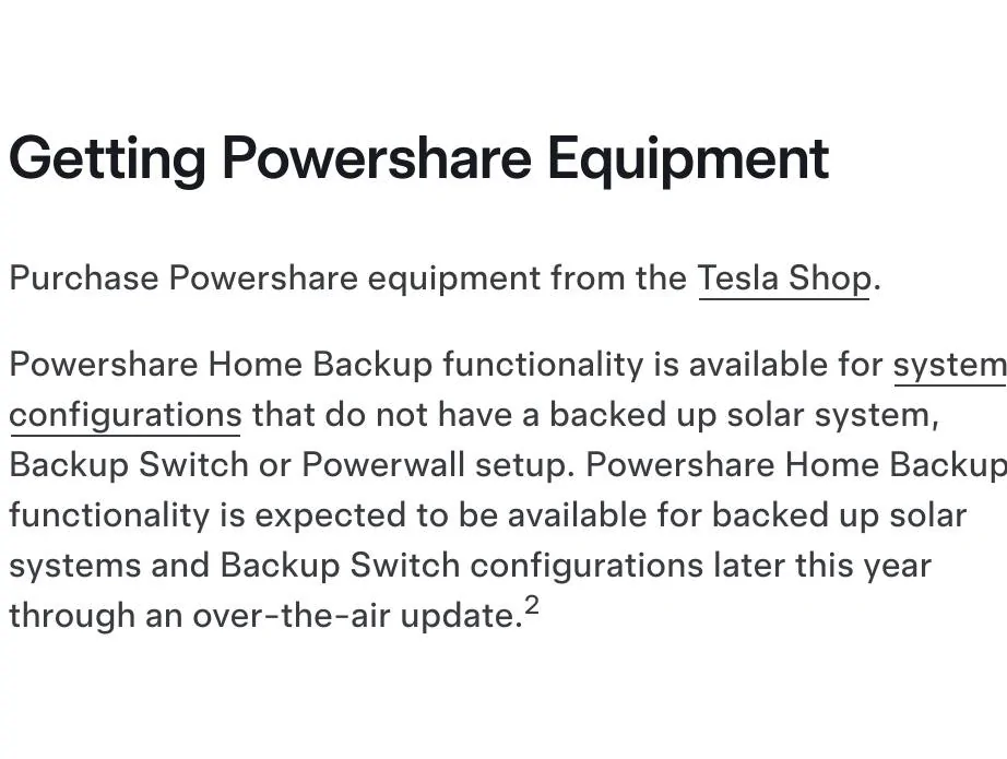 Tesla Cybertruck Powershare, gen 3 wall connector, and powerwalls: not yet activated? SmartSelect_20250110_115739_Firefox