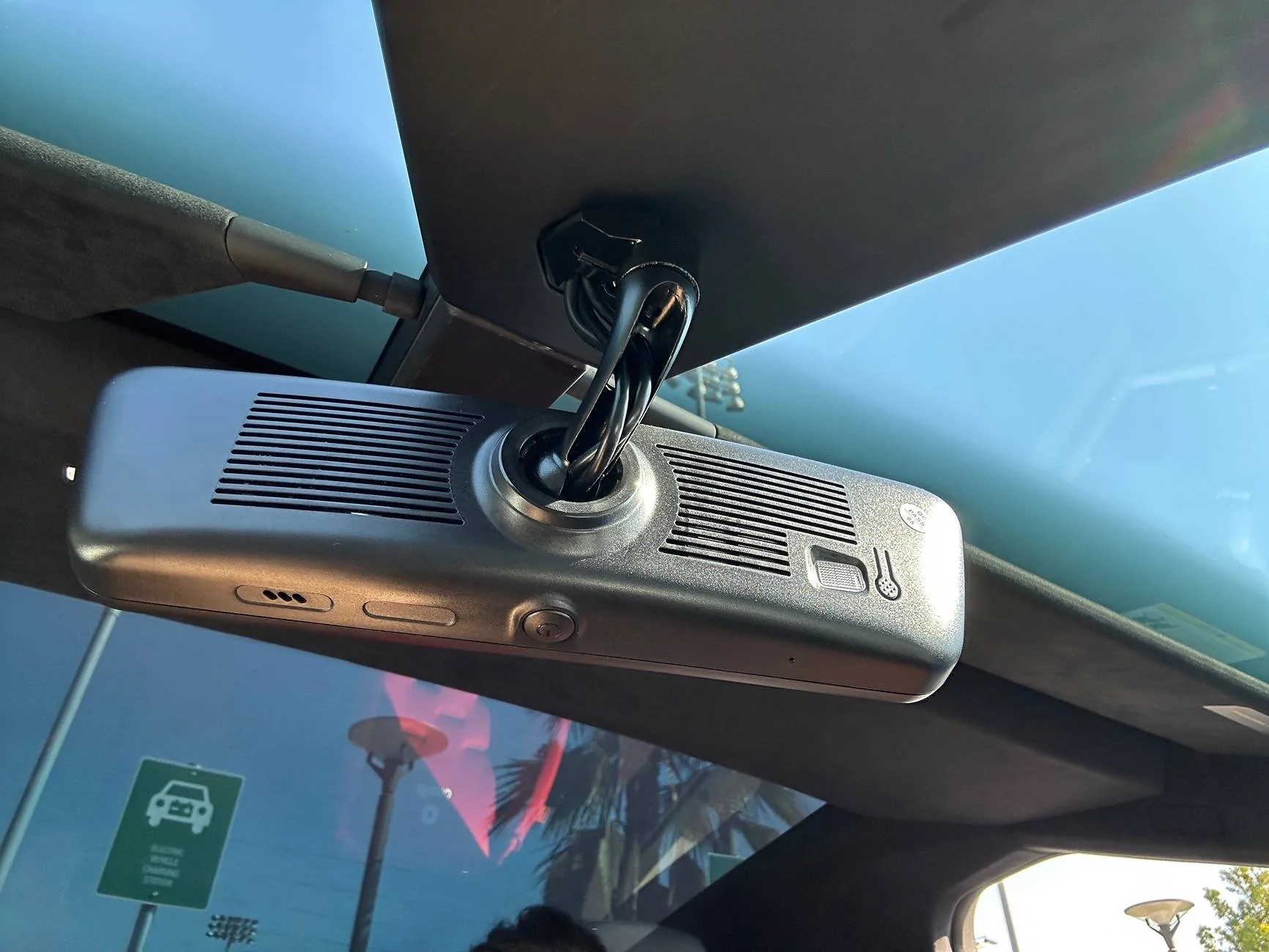 Tesla Cybertruck Video rearview mirror installed, with camera mounted on roof top! IMG_5857