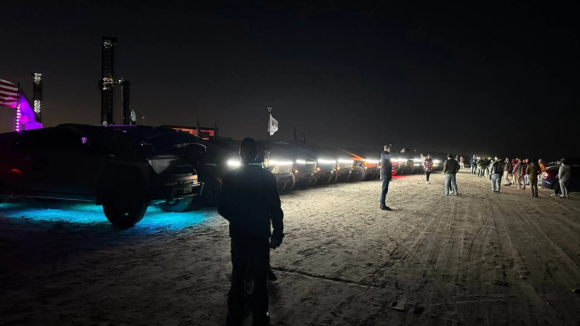 Tesla Cybertruck Starbase Cyber Beach Light Show & After Event 1