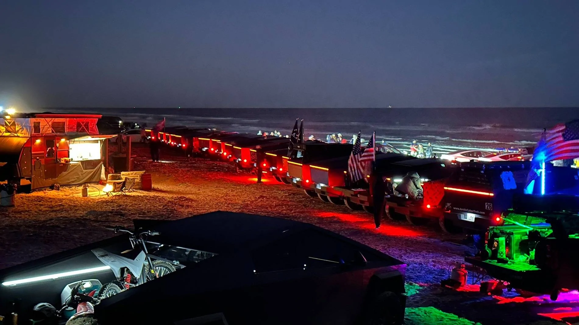 Tesla Cybertruck Starbase Cyber Beach Light Show & After Event 4