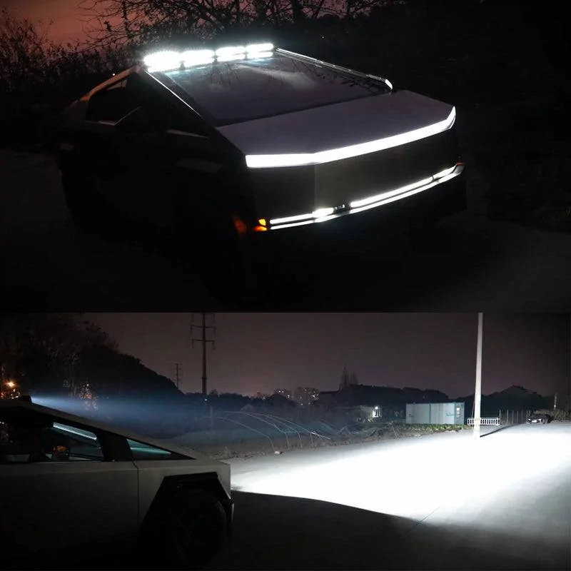Tesla Cybertruck Teslaunch's Off-Road & Overland Roof Spotlights And Front Bumper Light Bar For Cybertruck NOW Available! Teslaunch (6)