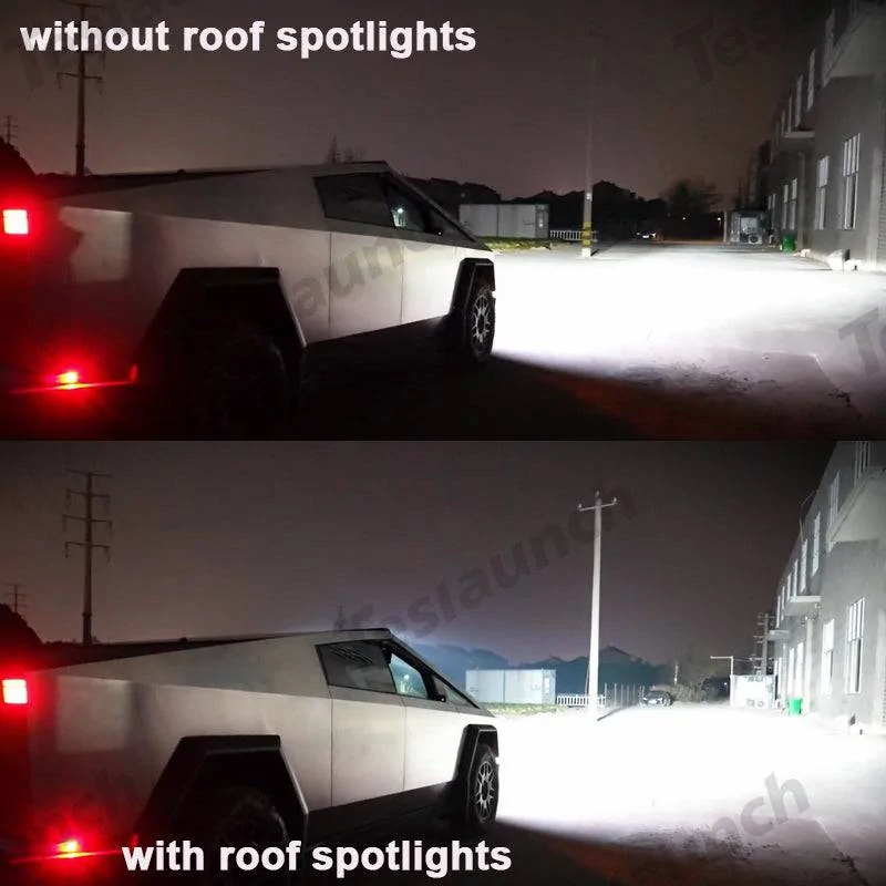 Tesla Cybertruck Teslaunch's Off-Road & Overland Roof Spotlights And Front Bumper Light Bar For Cybertruck NOW Available! Teslaunch (5)
