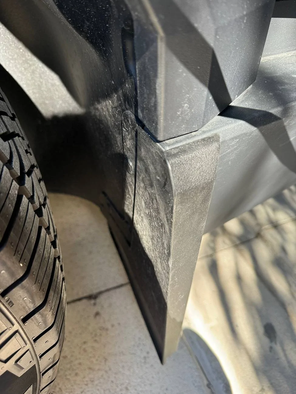 Tesla Cybertruck Installed Tesla OEM Mudflaps today IMG_8911