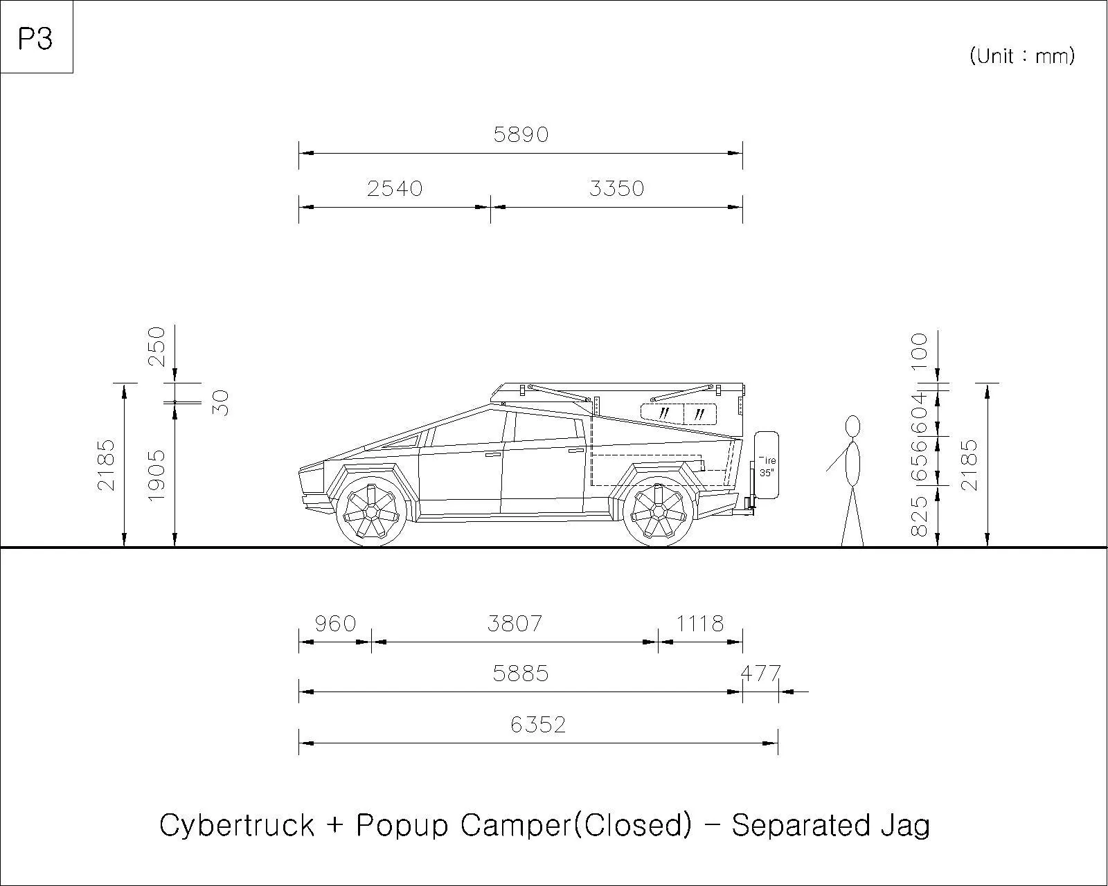 Tesla Cybertruck CT-Popup Camper P3