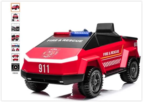 Tesla Cybertruck Kids CyberTrucks Fire and rescu