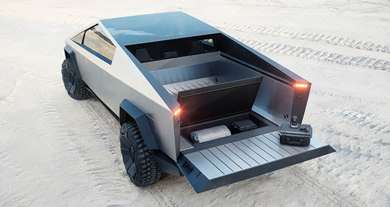 Tesla Cybertruck Consumer Reports reviews the Cybertruck CR-Cars-Inline-Tesla-Cybertruck-r-bed-open-8-21