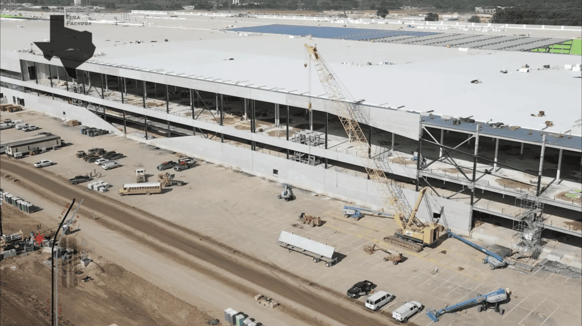 Tesla Cybertruck VIDEO - Tesla Cybertruck TeraFactory Site Construction Is Well Underway 1629474309479