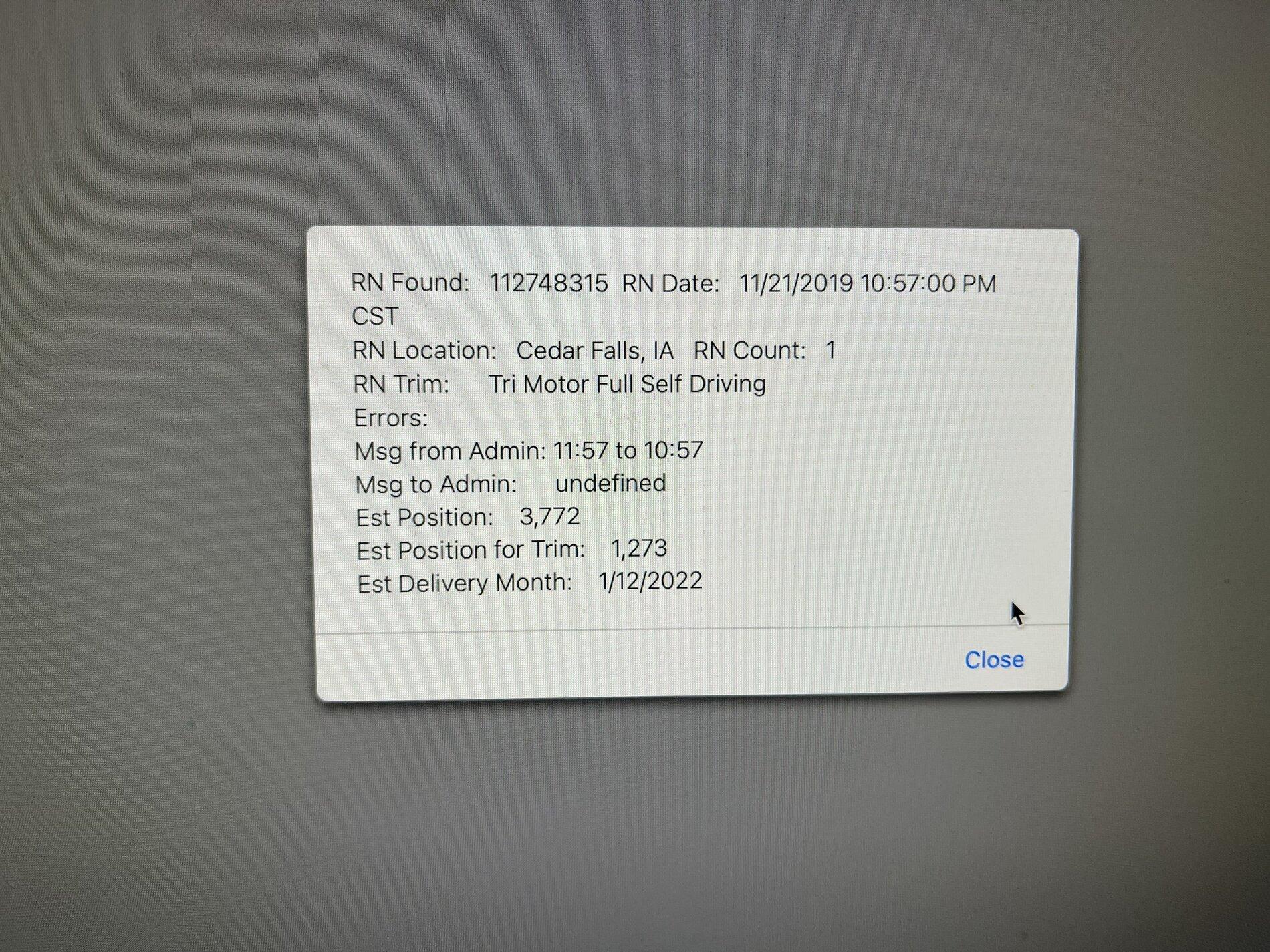 Tesla Cybertruck Cybertruck reservation order number -- how to tell your place in line EEBAD136-0438-44DB-B3C9-955ED581CD9F