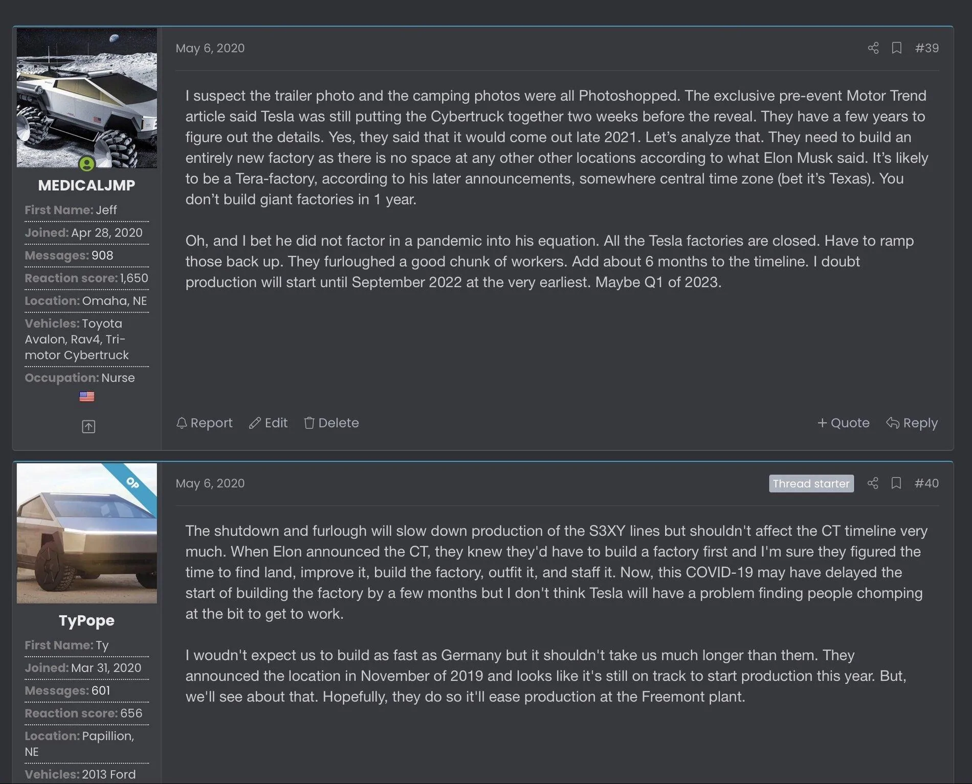 Tesla Cybertruck Update from Elon: Cybertruck production starting late 2022 and volume production in 2023 B39952C9-B397-406A-AB00-D63290547035