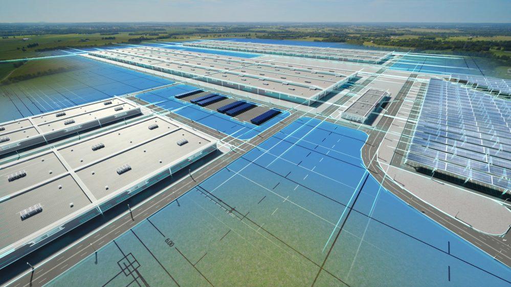 Tesla Cybertruck Ford announces giant new electric pickup truck factory plus three new battery gigafactories BlueOvalSK-Battery-Park_02