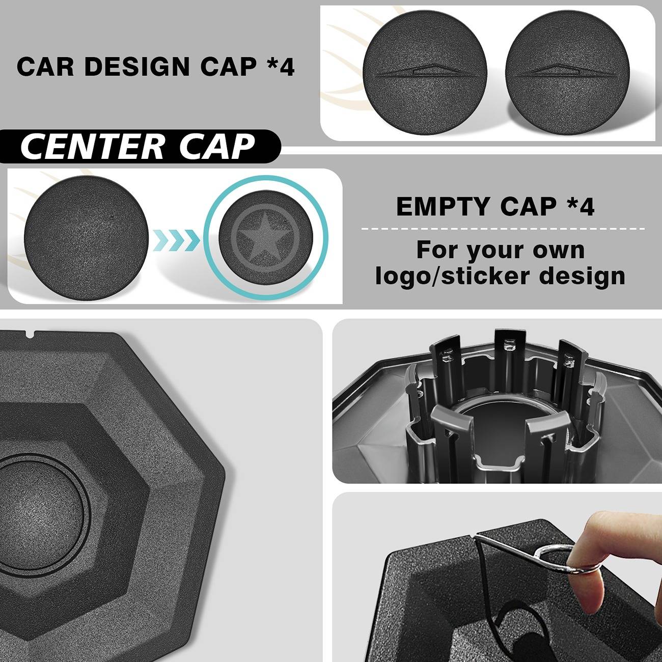 Tesla Cybertruck New! BestEvMod Wheel Center Hub Caps 3
