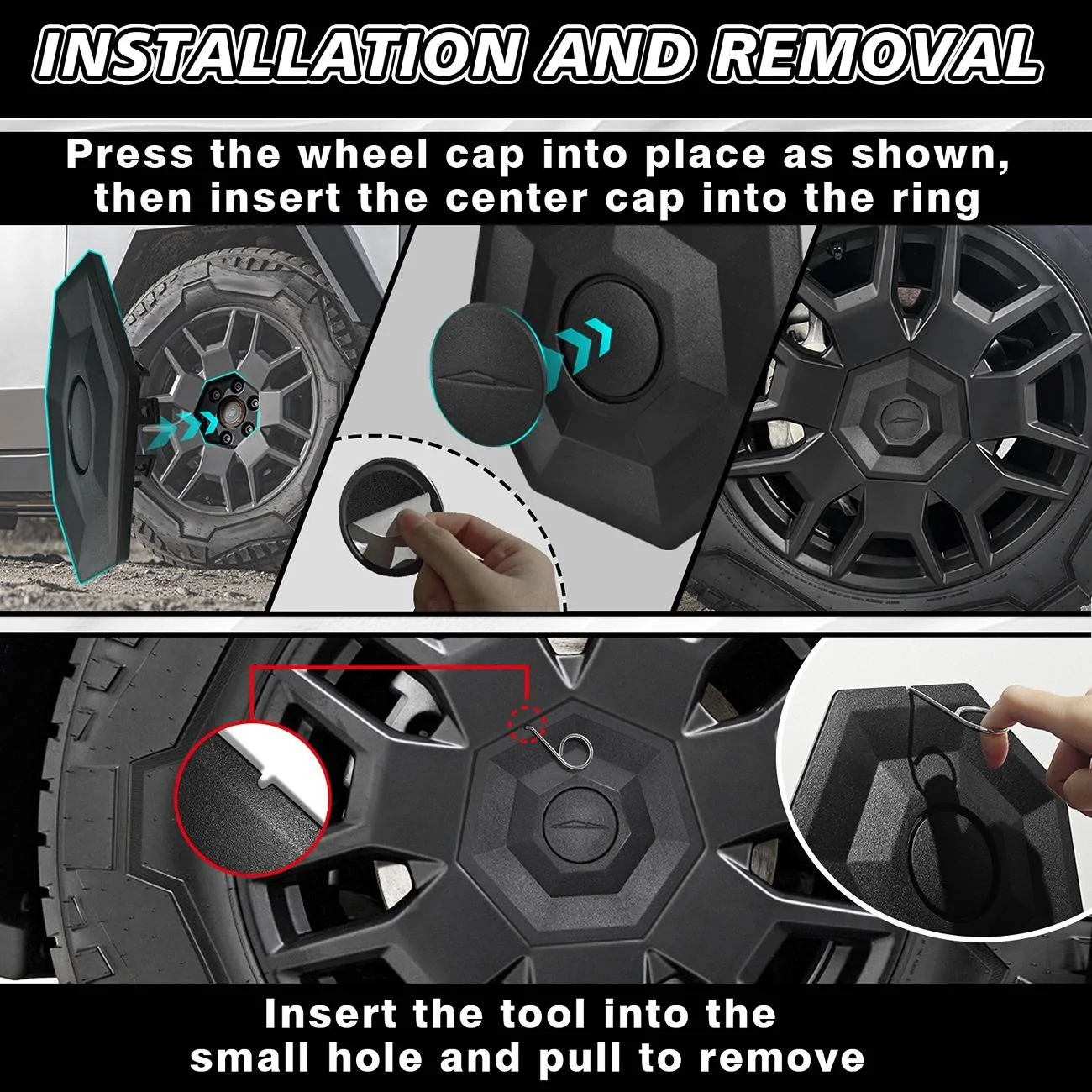 Tesla Cybertruck New! BestEvMod Wheel Center Hub Caps 5