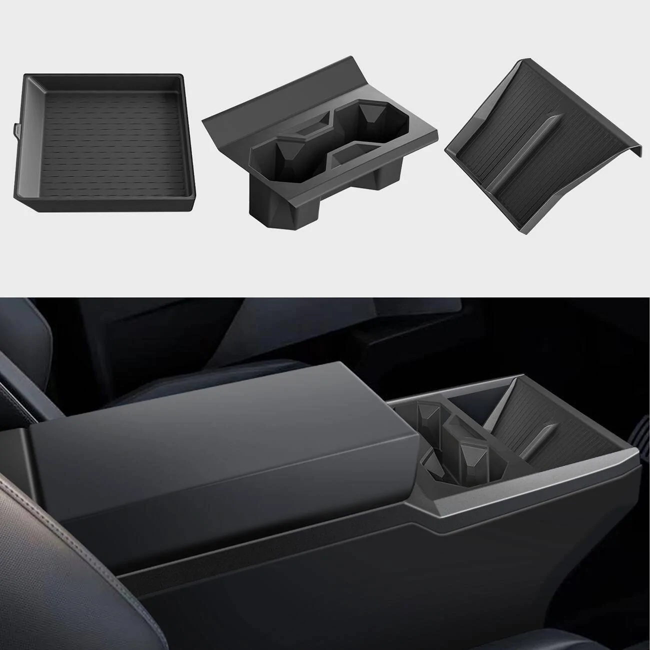 Tesla Cybertruck [Vihimai] Cybertruck console silicone protector pads, cup holders, armrest box tray products -- seeking your opinion! 12212