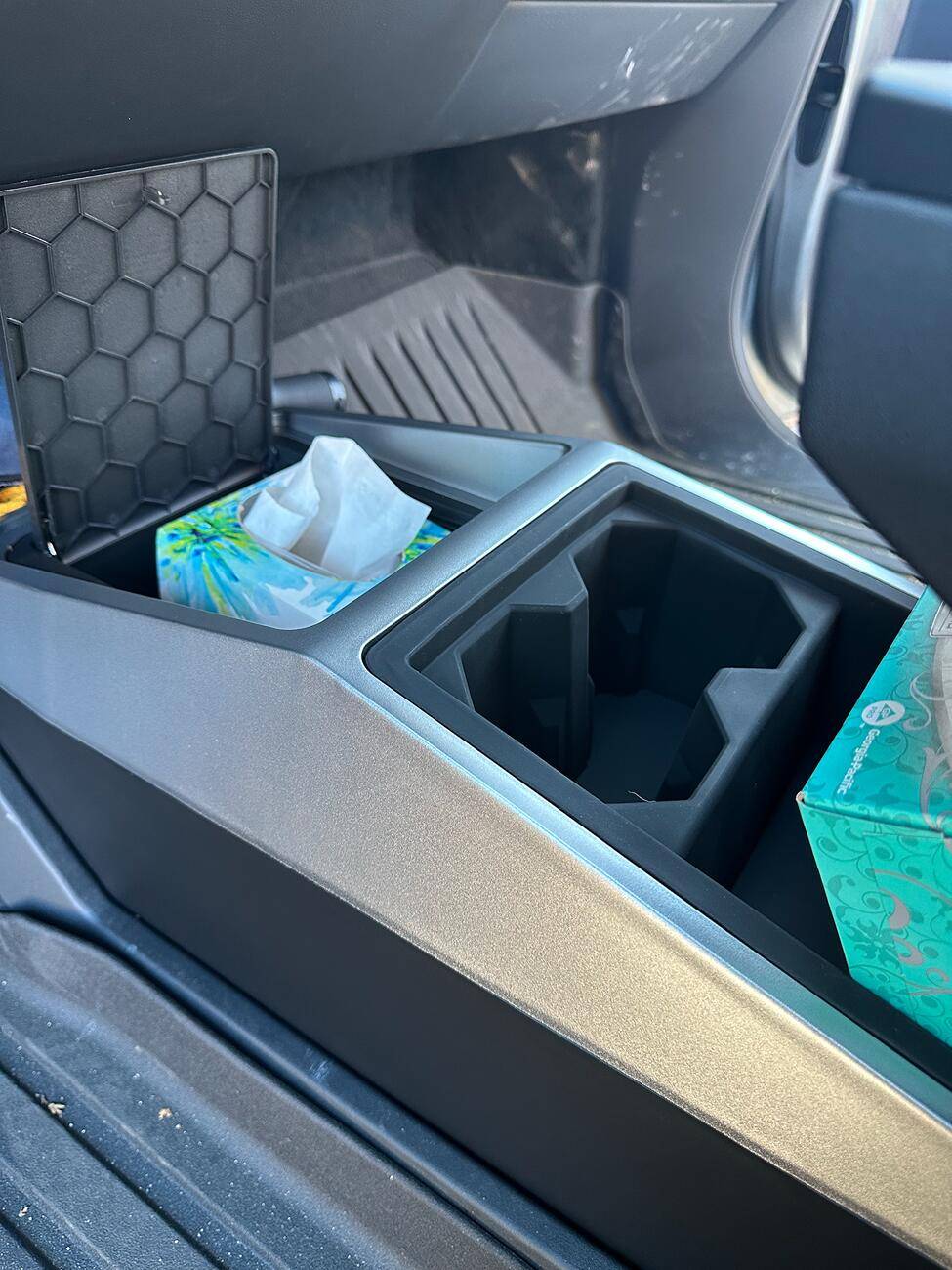 Tesla Cybertruck 🎉Cybertruck Center Console Floor Organizer Giveaway by Teslaunch🎉-Allows you to maximize the floor space of the cybertruck CT_Teslaunch_Storage_Box_Installed_1_01-14-2025_Small