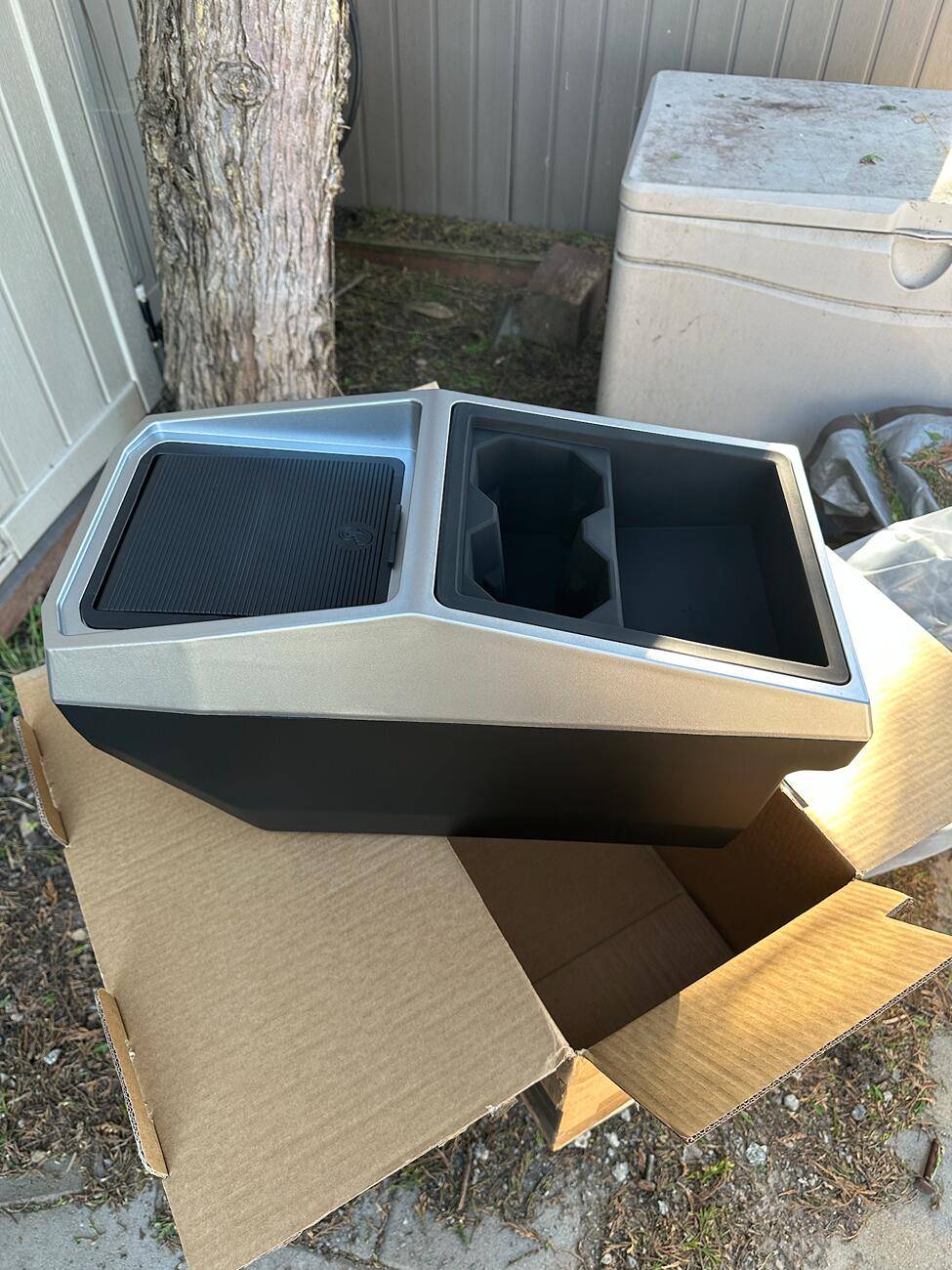 Tesla Cybertruck 🎉Cybertruck Center Console Floor Organizer Giveaway by Teslaunch🎉-Allows you to maximize the floor space of the cybertruck CT_Teslaunch_Storage_Box_Removed_01-14-2025_Small